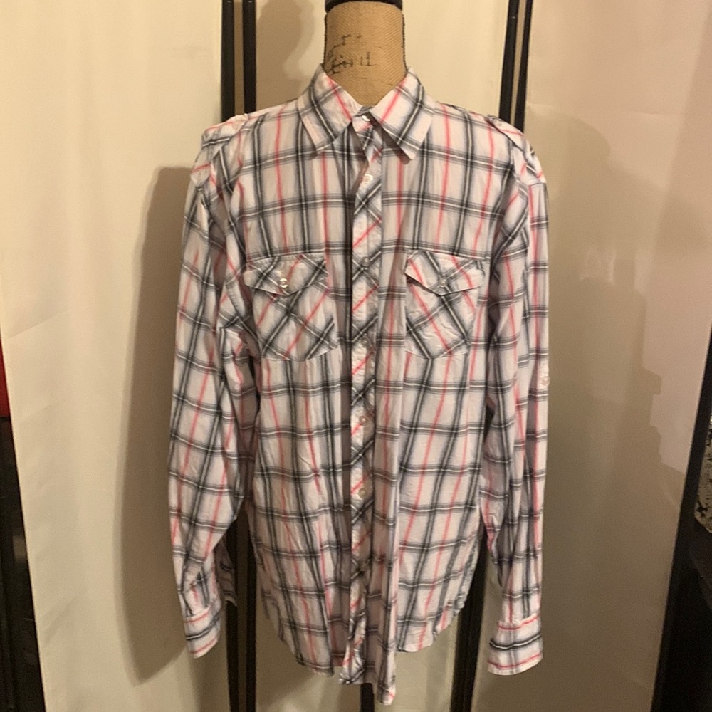 Mens long sleeve button down shirt.  Size XL.  Fits like an Athletic Fit shirt.